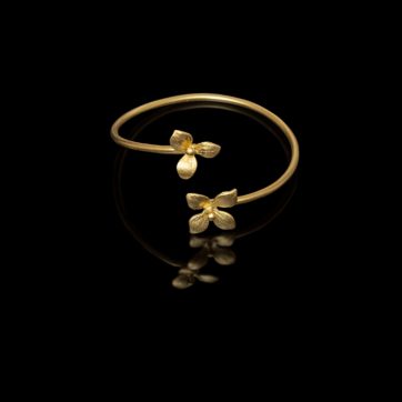 brazalete chapado oro flor